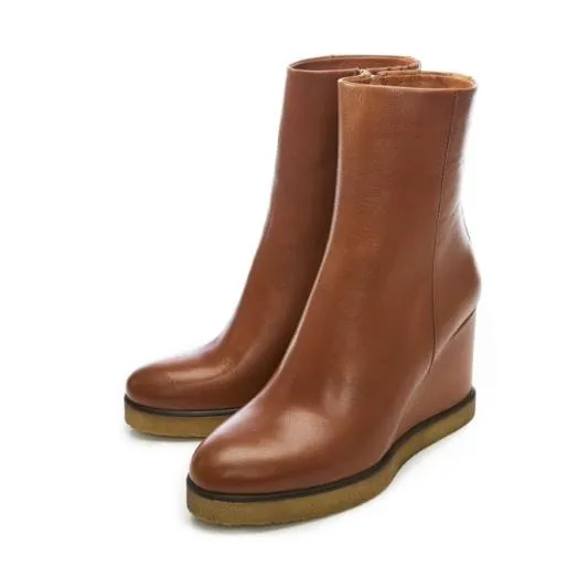 Ambaline Tan Leather Women Moda In Pelle Ankle Boots Ambaline Tan Leather Women Moda In Pelle Ankle Boots