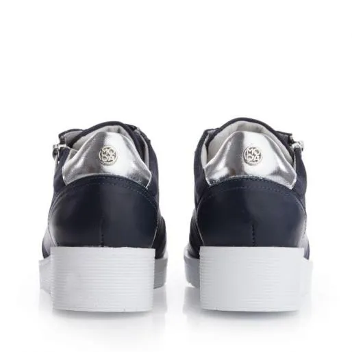 Ambient Navy Leather Women Moda In Pelle Chunky Trainers Ambient Navy Leather Women Moda In Pelle Chunky Trainers