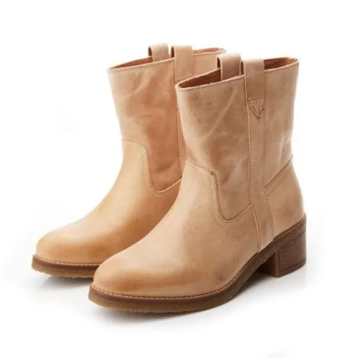 Ambrose Cream Leather Women Moda In Pelle Leather Boots Ambrose Cream Leather Women Moda In Pelle Leather Boots