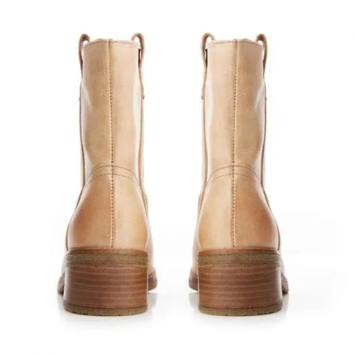 Ambrose Cream Leather Women Moda In Pelle Leather Boots Ambrose Cream Leather Women Moda In Pelle Leather Boots