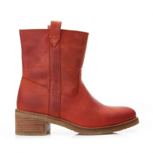 Ambrose Rust Leather Women Moda In Pelle Leather Boots