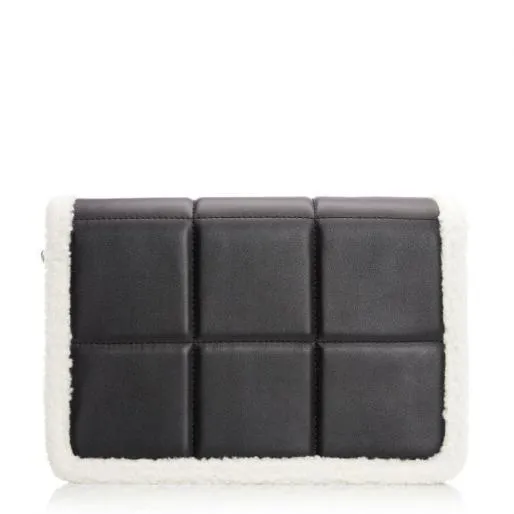 Ameliabag Black Porvair Women Moda In Pelle Clutch Bags