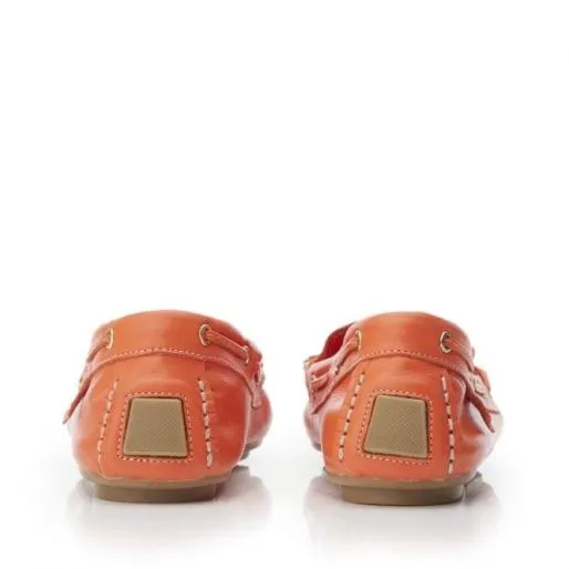 Amusement Orange Leather Women Moda In Pelle Flat And Ballerina Shoes Amusement Orange Leather Women Moda In Pelle Flat And Ballerina Shoes