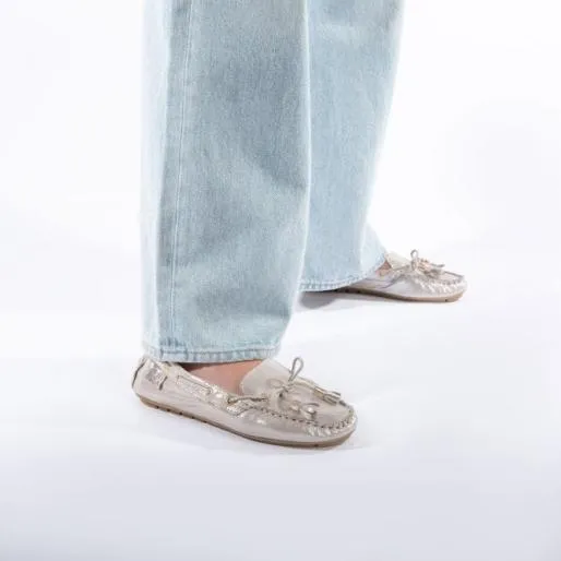 Amusement Stone Metallic Leather Women Moda In Pelle Flat And Ballerina Shoes Amusement Stone Metallic Leather Women Moda In Pelle Flat And Ballerina Shoes