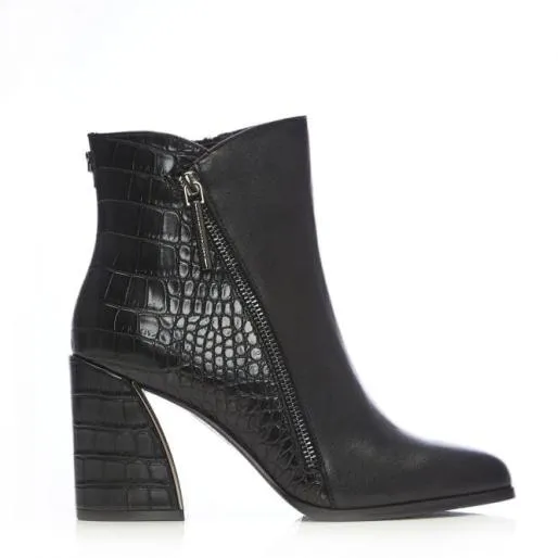 Amy Black Porvair Women Moda In Pelle Ankle Boots