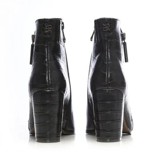 Amy Black Porvair Women Moda In Pelle Ankle Boots Amy Black Porvair Women Moda In Pelle Ankle Boots