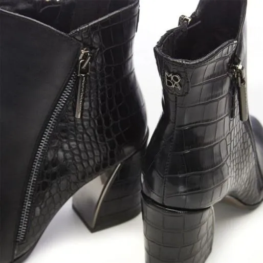 Amy Black Porvair Women Moda In Pelle Ankle Boots Amy Black Porvair Women Moda In Pelle Ankle Boots