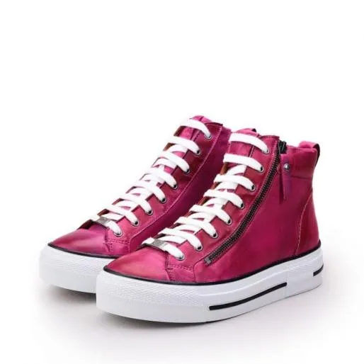 Annaken Fuschia Leather Women Moda In Pelle Casual Shoes And Trainers Annaken Fuschia Leather Women Moda In Pelle Casual Shoes And Trainers