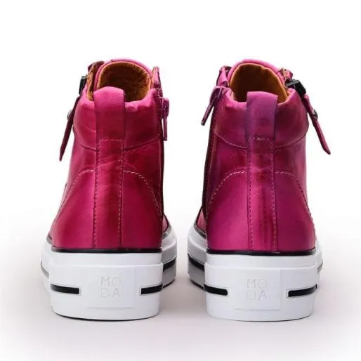 Annaken Fuschia Leather Women Moda In Pelle Casual Shoes And Trainers Annaken Fuschia Leather Women Moda In Pelle Casual Shoes And Trainers