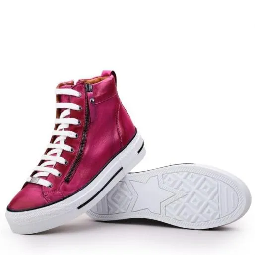 Annaken Fuschia Leather Women Moda In Pelle Casual Shoes And Trainers Annaken Fuschia Leather Women Moda In Pelle Casual Shoes And Trainers