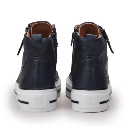 Annaken Navy Leather Women Moda In Pelle Casual Shoes And Trainers Annaken Navy Leather Women Moda In Pelle Casual Shoes And Trainers