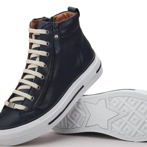 Annaken Navy Leather Women Moda In Pelle Casual Shoes And Trainers Annaken Navy Leather Women Moda In Pelle Casual Shoes And Trainers