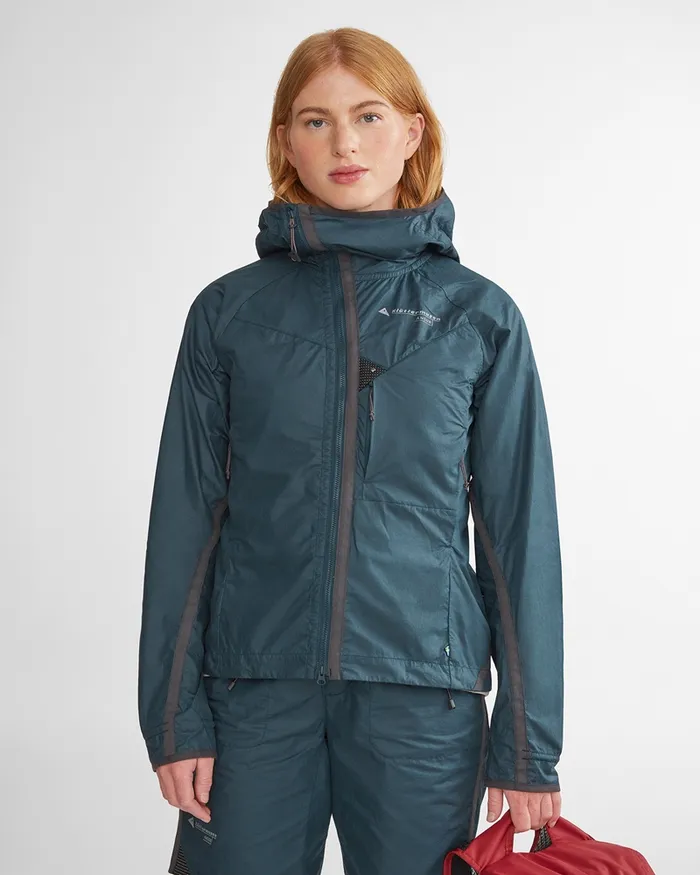 Ansur Hooded Katla Cotton Jacket Dove Raven Women Klttermusen Wind Resistant Jackets