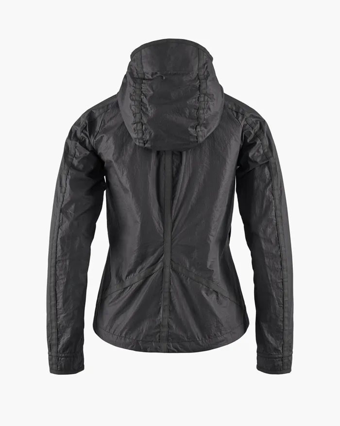 Ansur Hooded Katla Cotton Jacket Raven Black Women Klttermusen Wind Resistant Jackets