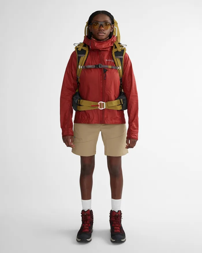Ansur Hooded Katla Cotton Jacket Rose Red Women Klttermusen Wind Resistant Jackets