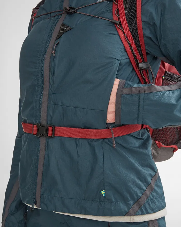 Ansur Hooded Katla Cotton Jacket Swamp Greensilver Green Women Klttermusen Wind Resistant Jackets