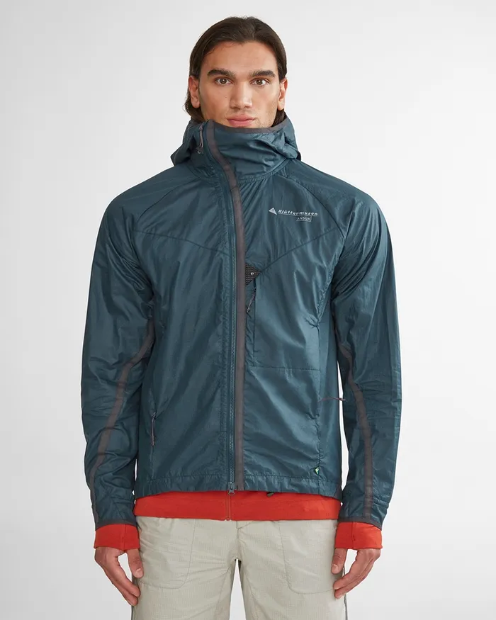 Ansur Hooded Katla Cotton Wind Jacket Rose Red Men Klttermusen Wind Resistant Jackets