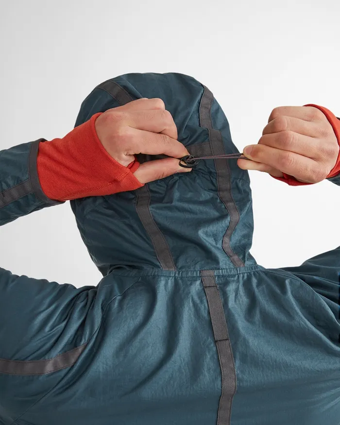 Ansur Hooded Katla Cotton Wind Jacket Swamp Greensilver Green Men Klttermusen Wind Resistant Jackets