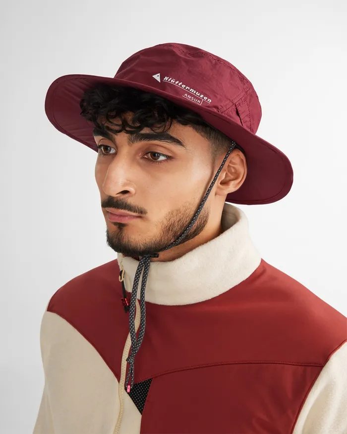 Ansur Katla Cotton Hat Tawny Red MenWomen Klttermusen Hats and Caps