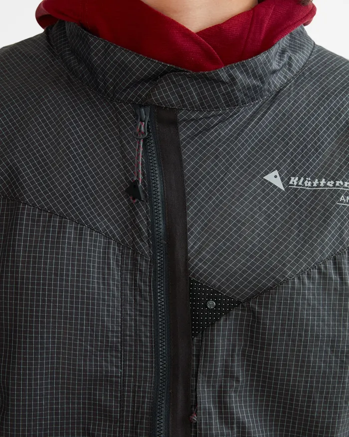 Ansur Windproof Vest Raven Black Men Klttermusen Wind Resistant Jackets