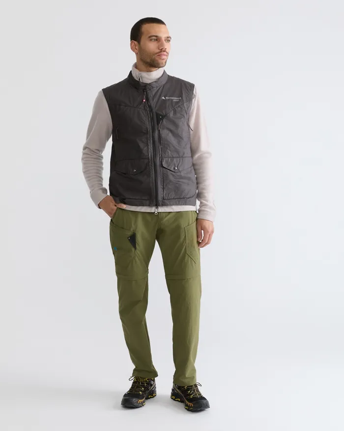 Ansur Windproof Vest Raven Black Men Klttermusen Wind Resistant Jackets
