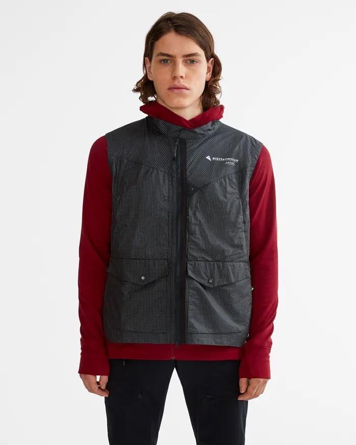 Ansur Windproof Vest Swamp Greensilver Green Men Klttermusen Wind Resistant Jackets