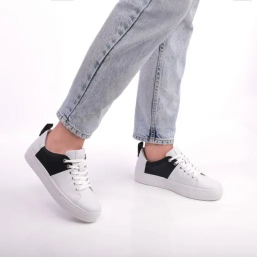 Arani White Blue Porvair Women Moda In Pelle Casual Trainers Arani White Blue Porvair Women Moda In Pelle Casual Trainers