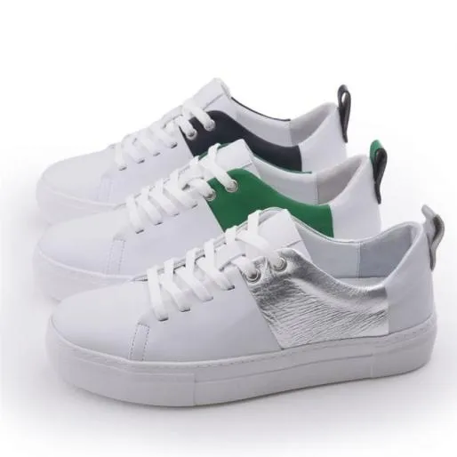 Arani White Blue Porvair Women Moda In Pelle Casual Trainers Arani White Blue Porvair Women Moda In Pelle Casual Trainers