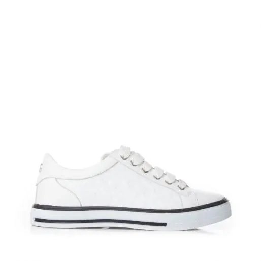 Arelie White Leather Women Moda In Pelle White Trainers