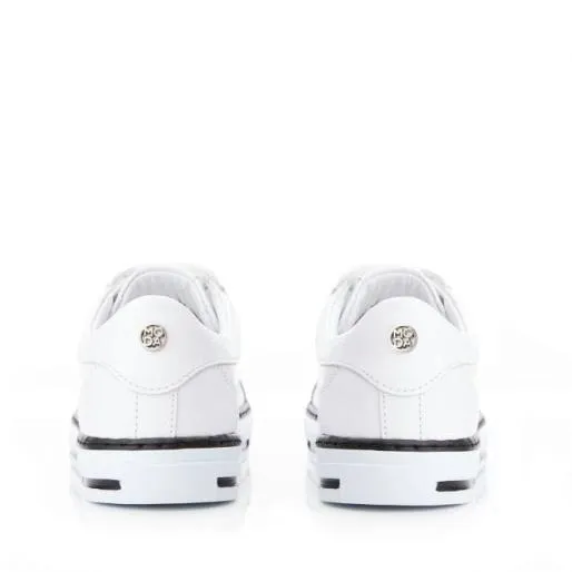 Arelie White Leather Women Moda In Pelle White Trainers Arelie White Leather Women Moda In Pelle White Trainers