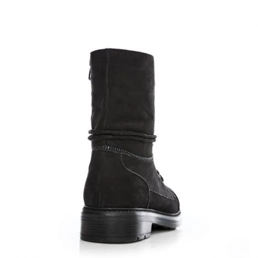 Arinie Black Nubuck Women Moda In Pelle Ankle Boots