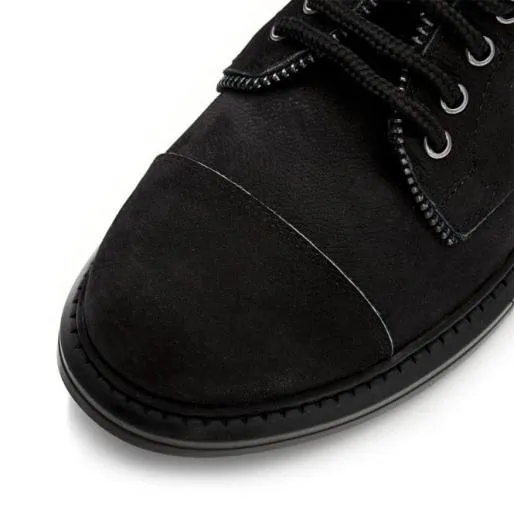 Arinie Black Nubuck Women Moda In Pelle Ankle Boots