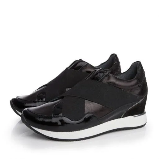 Ariya Black Leather Women Moda In Pelle Black Trainers Ariya Black Leather Women Moda In Pelle Black Trainers
