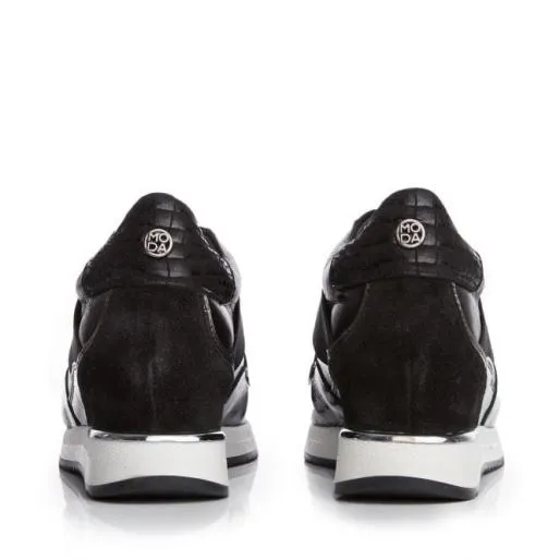 Ariya Black Leather Women Moda In Pelle Black Trainers Ariya Black Leather Women Moda In Pelle Black Trainers