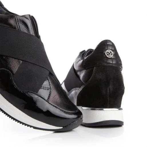 Ariya Black Leather Women Moda In Pelle Black Trainers Ariya Black Leather Women Moda In Pelle Black Trainers