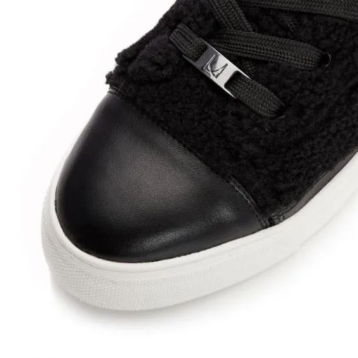 Arling Black Faux Fur Women Moda In Pelle HighTop Trainers Arling Black Faux Fur Women Moda In Pelle HighTop Trainers