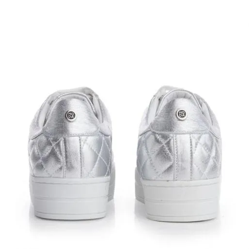Arnello Silver Leather Women Moda In Pelle Platform Trainers Arnello Silver Leather Women Moda In Pelle Platform Trainers