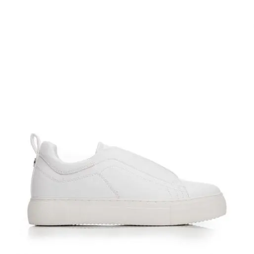 Ashlee White Porvair Women Moda In Pelle Chunky Trainers