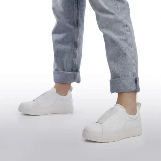 Ashlee White Porvair Women Moda In Pelle Chunky Trainers