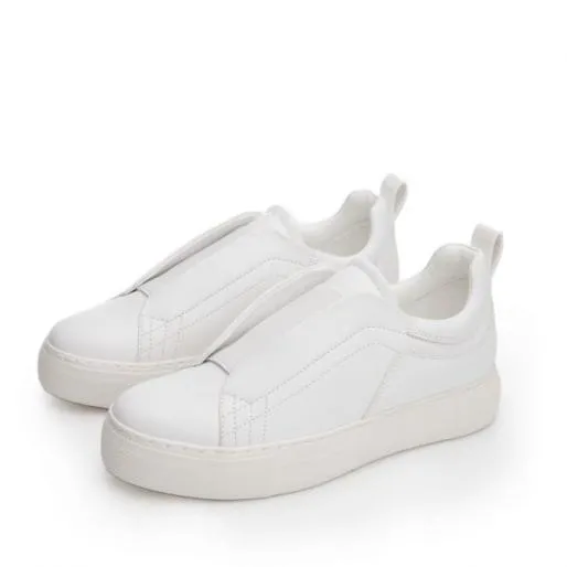 Ashlee White Porvair Women Moda In Pelle Chunky Trainers