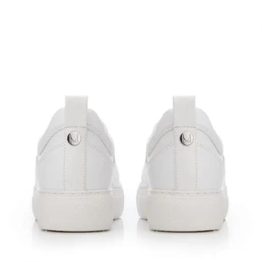 Ashlee White Porvair Women Moda In Pelle Chunky Trainers