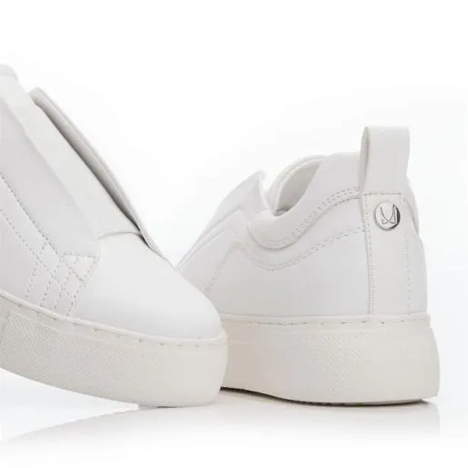 Ashlee White Porvair Women Moda In Pelle Chunky Trainers