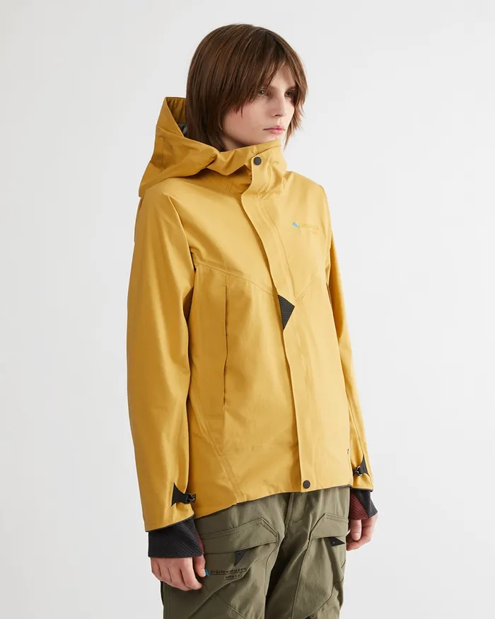 Asynja Lightweight Cutan Jacket Amber Gold Women Klttermusen Waterproof Jackets
