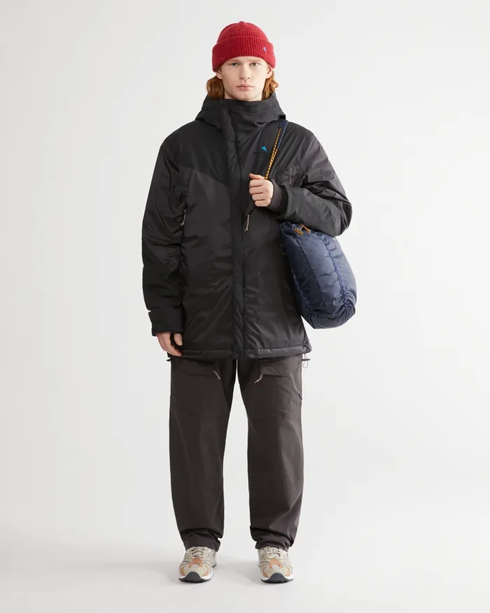 Aud Waterproof Zip Hood Jacket Pitch Black Men Klttermusen Down and Insulated Jackets