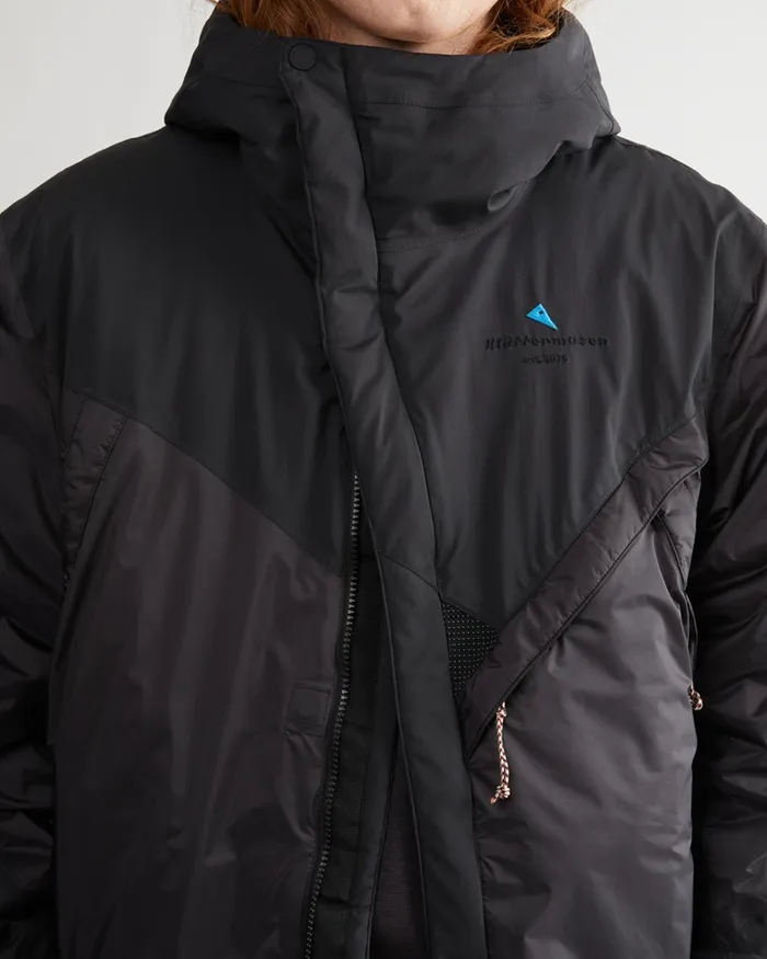 Aud Waterproof Zip Hood Jacket Pitch Black Men Klttermusen Down and Insulated Jackets