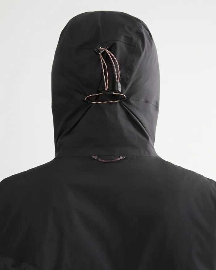 Aud Waterproof Zip Hood Jacket Pitch Black Men Klttermusen Down and Insulated Jackets