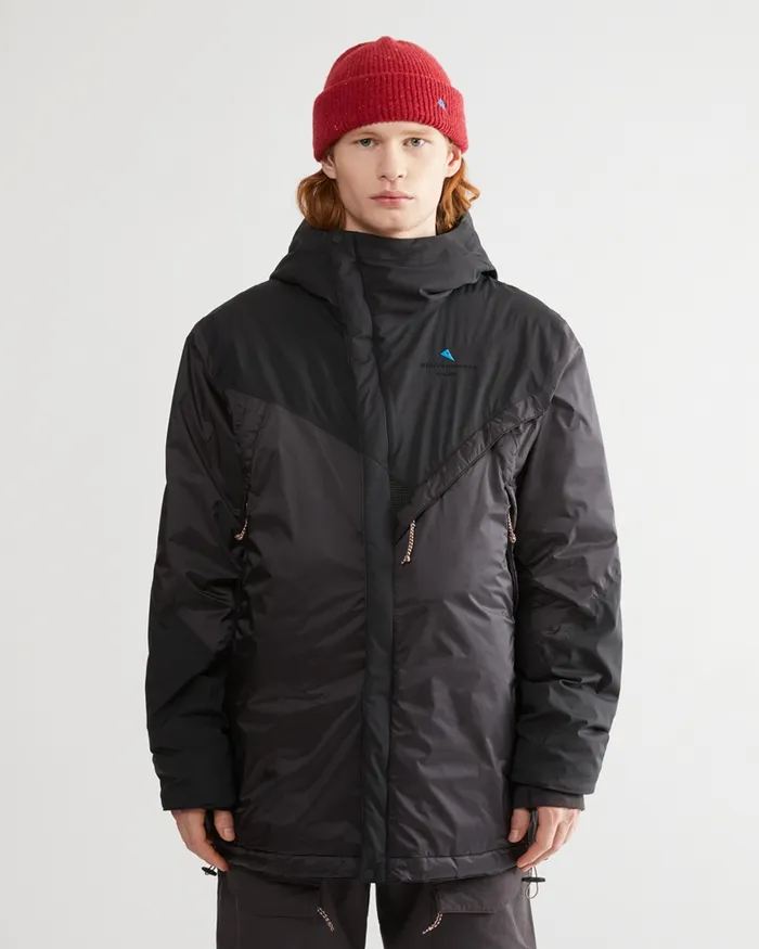 Aud Waterproof Zip Hood Jacket Pitch Black Men Klttermusen Down and Insulated Jackets