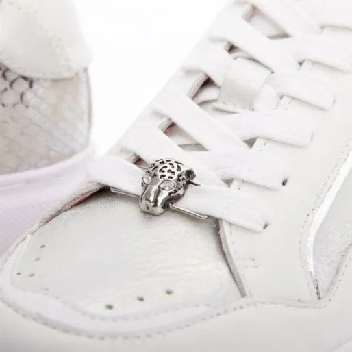 Avabelle White Leather Women Moda In Pelle Platform Trainers