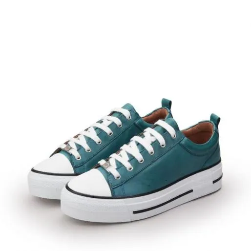 Avena Teal Leather Women Moda In Pelle Casual Shoes And Trainers Avena Teal Leather Women Moda In Pelle Casual Shoes And Trainers