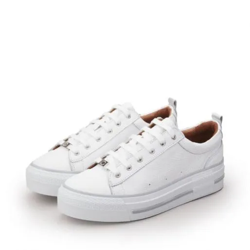 Avena White Leather Women Moda In Pelle Casual Trainers Avena White Leather Women Moda In Pelle Casual Trainers